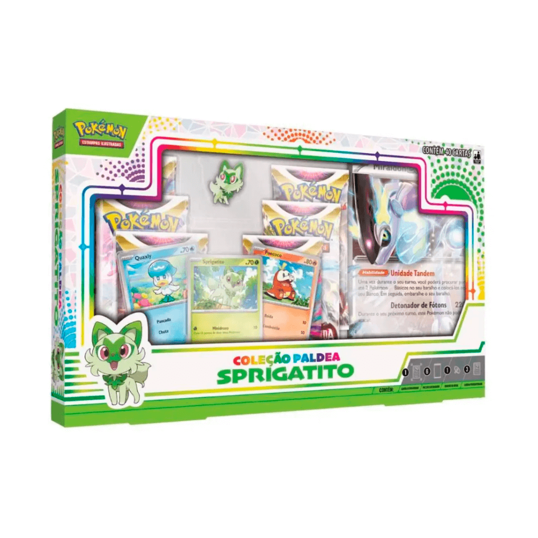 Box Pokémon Coleção Paldea Miraidon Ex 40 Cartas