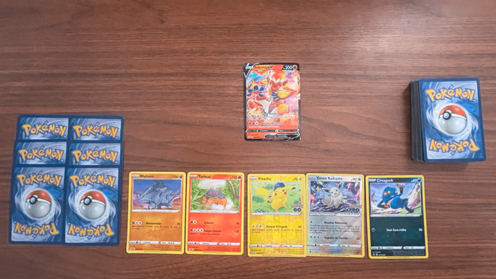 pokémon cartas virada pra cima