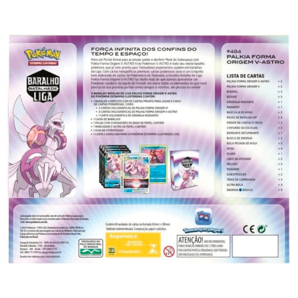 Box Traseira Baralho Batalha De Liga Palkia V-astro Pokemon TCG