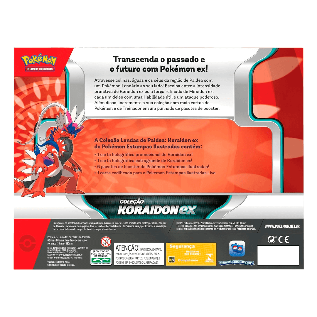 Abri as Boxes Lendas de Paldea com Miraidon ex e Koraidon ex - Carta  Pokémon TIUSAM 