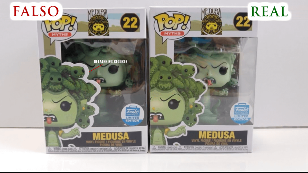 funko pop original e falso detalhe na caixa