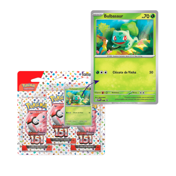 Blister triplo Bulbalsaur Pokémon 151 carta