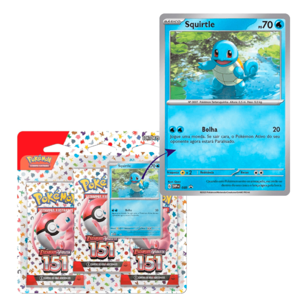 Blister triplo Squirtle Pokémon 151 carta