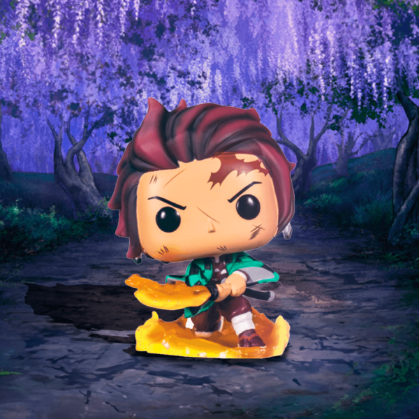 Funko Pop Tanjiro Kamado Demon Slayer 874 edição especial com background