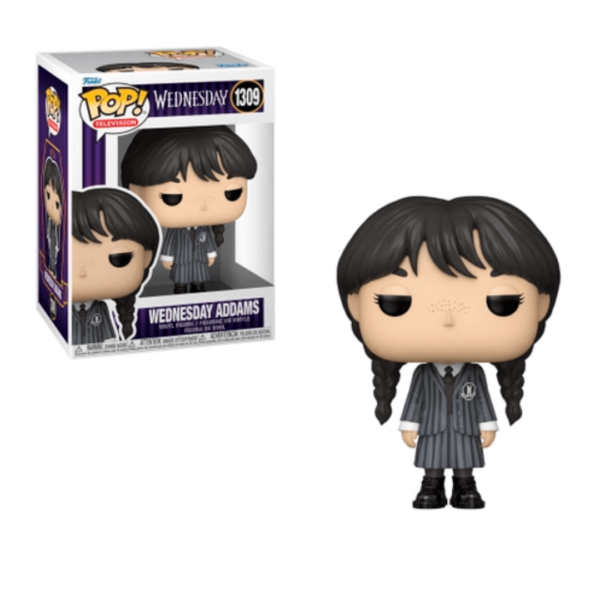 Funko Pop Wandinha Addams 1309 fundo branco funko e caixa