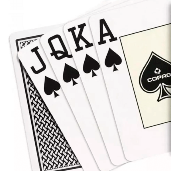 copag texas hold em preto com dourado cartas e backcard