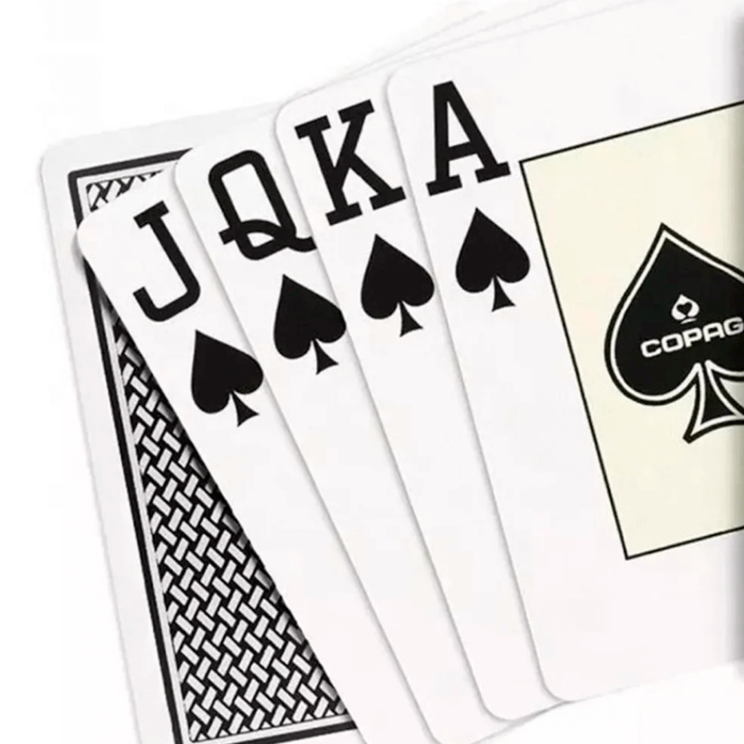 Carte Da Poker Copag Texas Hold'em Silver Peek - Mazzo 100% Plastica - Indice Mini In Nero - Professionali E Durevoli