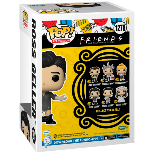 Funko Pop Friends Ross Geller 1278 na caixa traseira