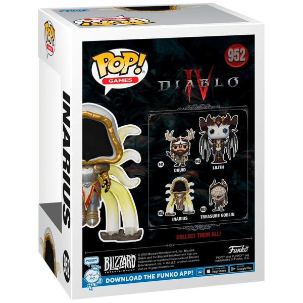 Funko Pop Inarius Diablo IV 952 na caixa traseira