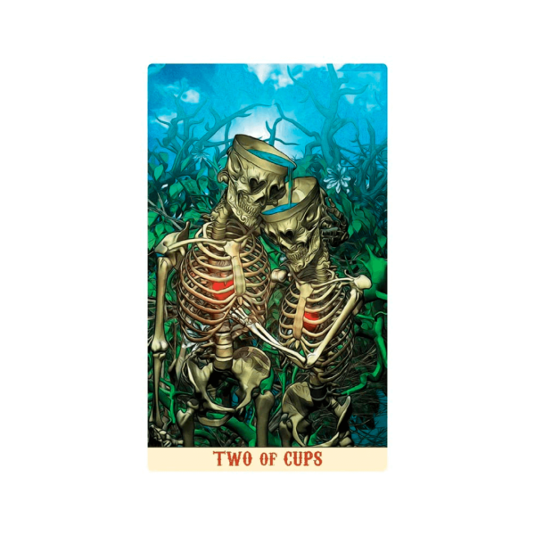 Mini Tarot Santa Muerte carta two of cups