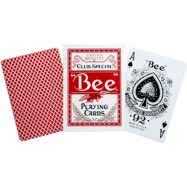 Baralho Bee vermelho pokersize cartas As e backcard