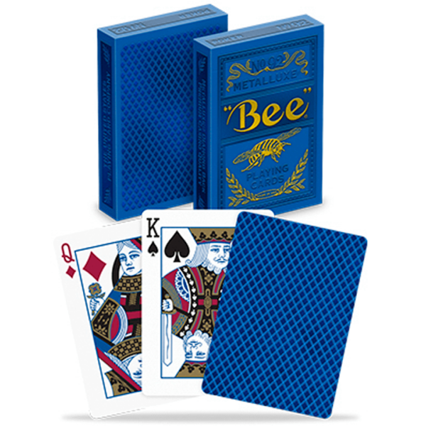 Baralho Bee Metalluxe Azul caixa e cartas backcard