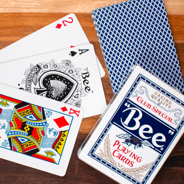 Baralho Bee Poker Size azul cartas As, 2, reis