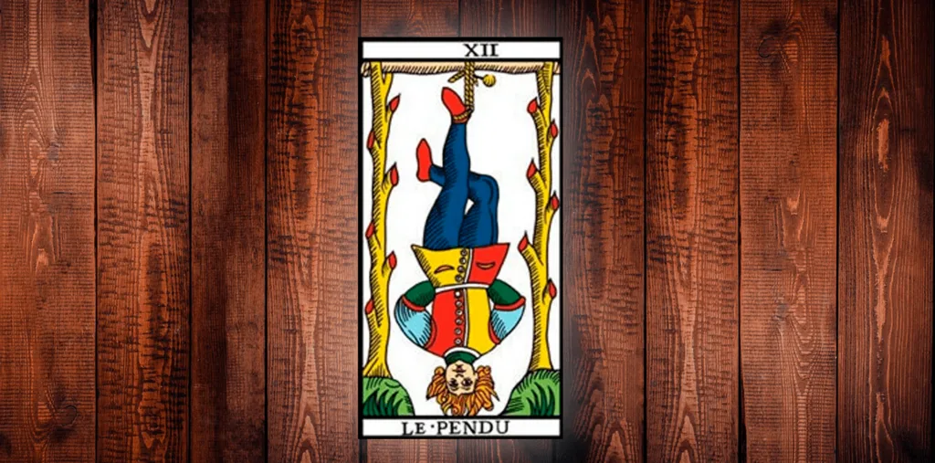 Carta “O Enforcado” do tarot de Marselha