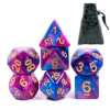 Conjunto Dados RPG Azul Royal + Bag de Couro