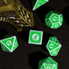 Dados RPG verde branco 2