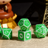 Dados RPG verde branco 4