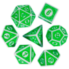 Dados RPG verde branco 6