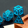 Dado RPG Azul e preto 7 Elking