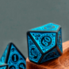 Dado RPG Azul e preto 9 Elking