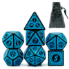 Dados RPG azul e preto el king