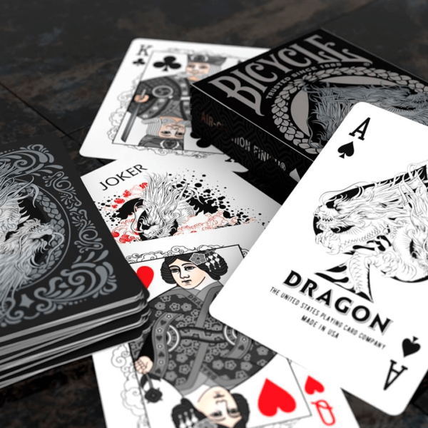 Baralho Bicycle Dragon Black cartas cartas e bg