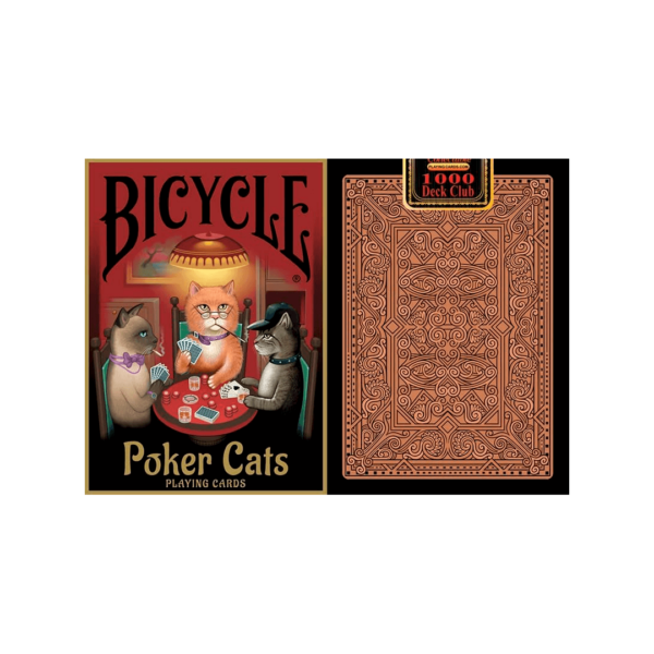 Baralho Bicycle Poker Cats frente e traseira