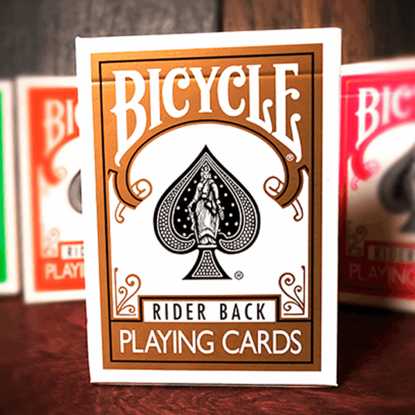 Bicycle Rider Back Gold caixa e baralhos