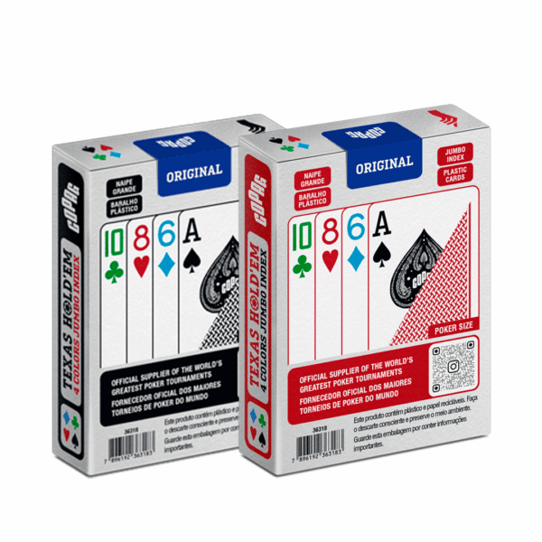 Baralho Copag Texas Hold'em 4 colors caixa traseira vermelho e preto